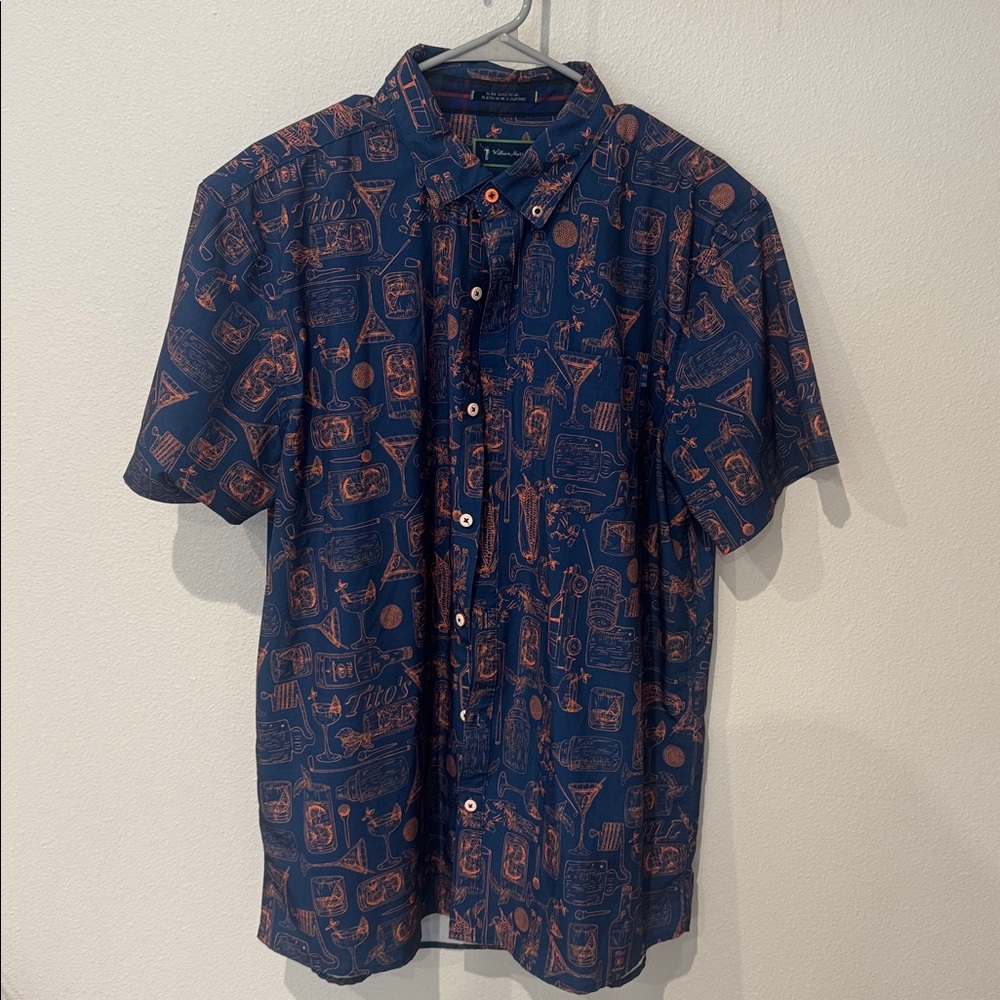 Tito’s Bill Murray Golf Blue and Orange Graphic Button-Up Shirt